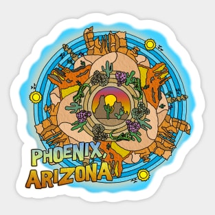 Phoenix, Arizona Desert Southwest Themed Mandala Sticker